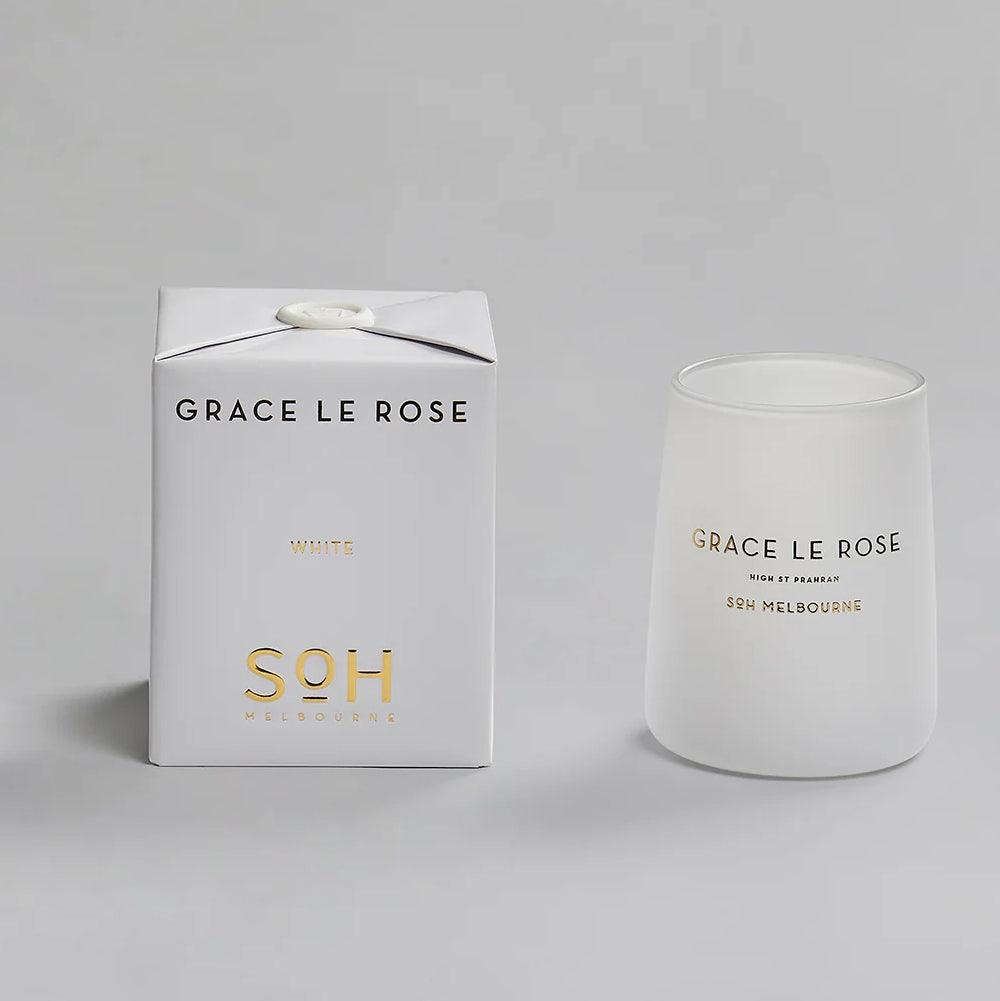 SOH  SOH Grace Le Rose Candle | White Vessel available at Rose St Trading Co