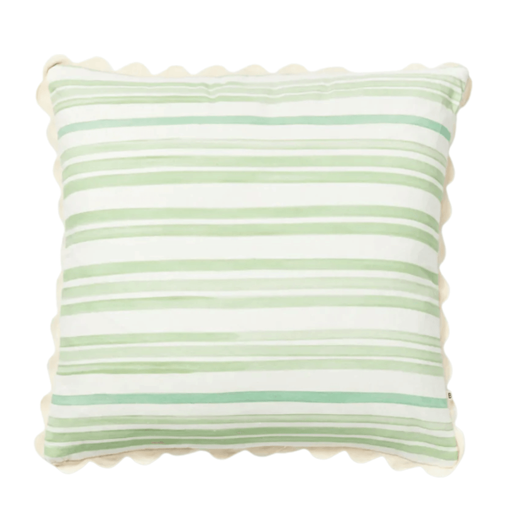 Bonnie and Neil  Stripe Green Cushion | 60cm available at Rose St Trading Co