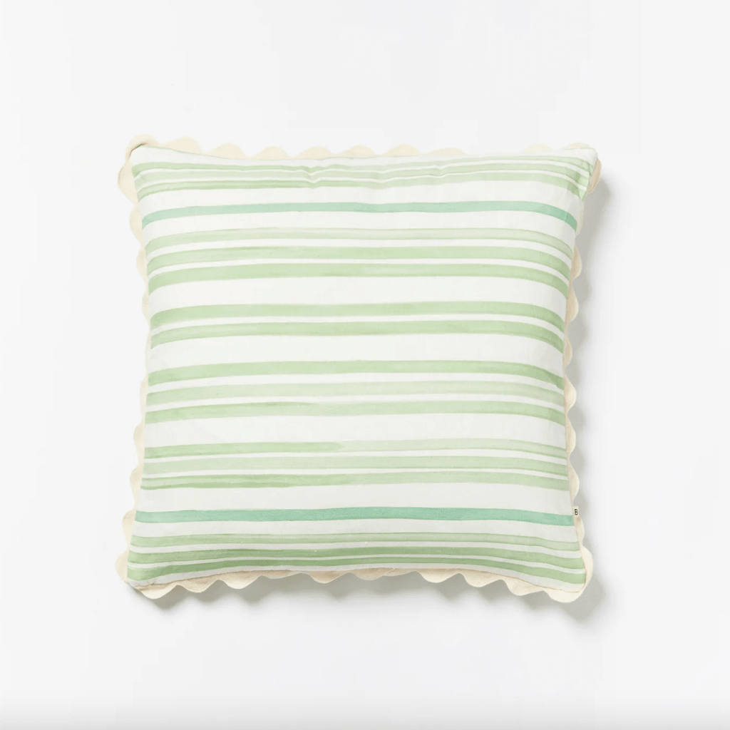 Bonnie and Neil  Stripe Green Cushion | 60cm available at Rose St Trading Co