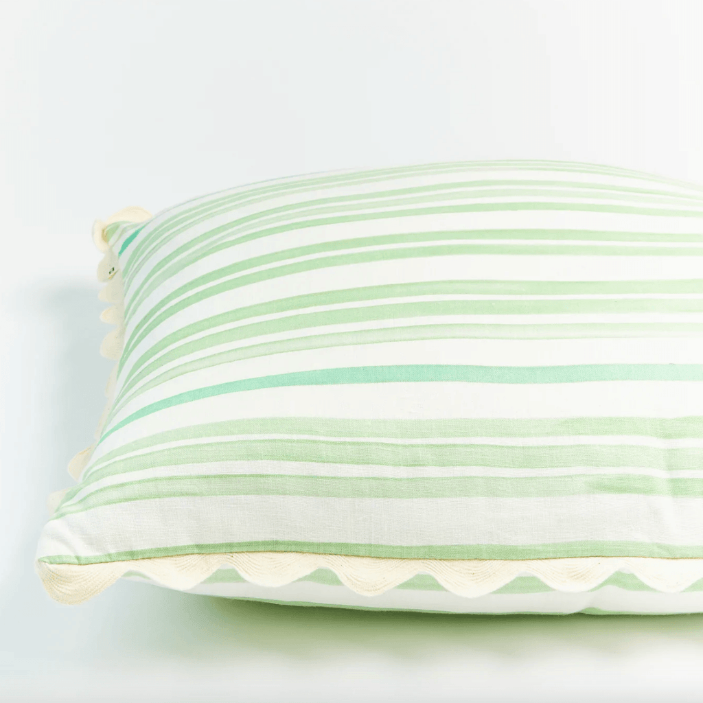 Bonnie and Neil  Stripe Green Cushion | 60cm available at Rose St Trading Co