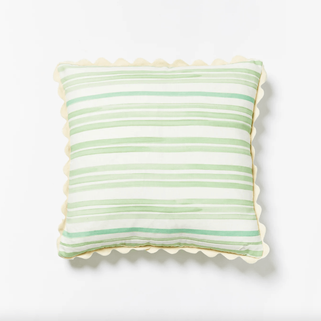 Bonnie and Neil  Stripe Green Cushion | 60cm available at Rose St Trading Co