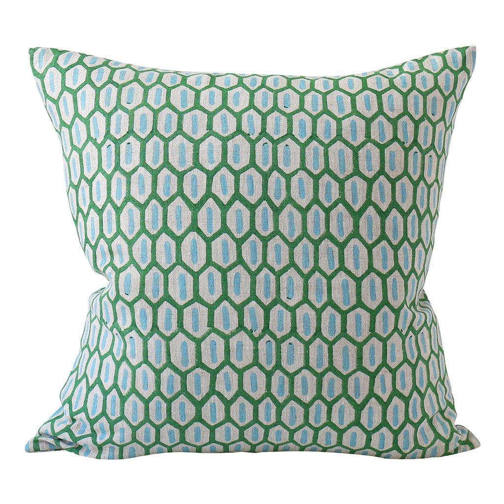 Walter G  Tapi Emerald Linen Cushion - 50cm x 50cm available at Rose St Trading Co