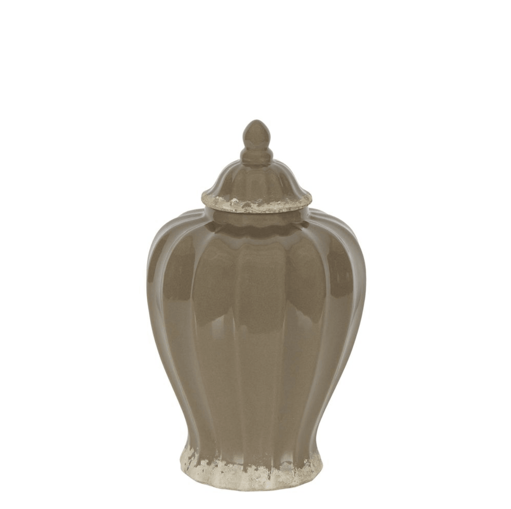 RSTC  Taupe Fluted Jar | Medium available at Rose St Trading Co