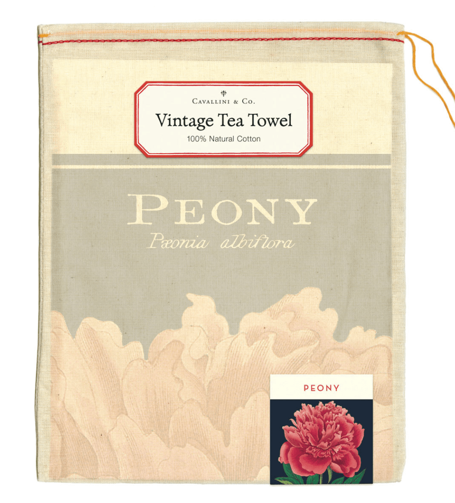 Cavallini & Co  Tea Towel | Botanica Peony available at Rose St Trading Co