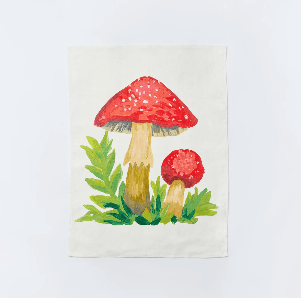 Bonnie and Neil  Tea Towel | Mushroom Red available at Rose St Trading Co