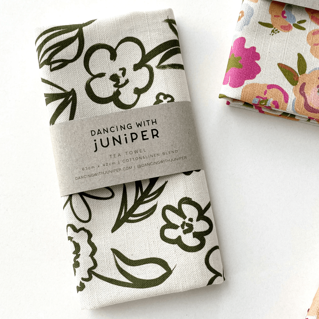 Dancing with Juniper  Tea Towel | Windswept available at Rose St Trading Co
