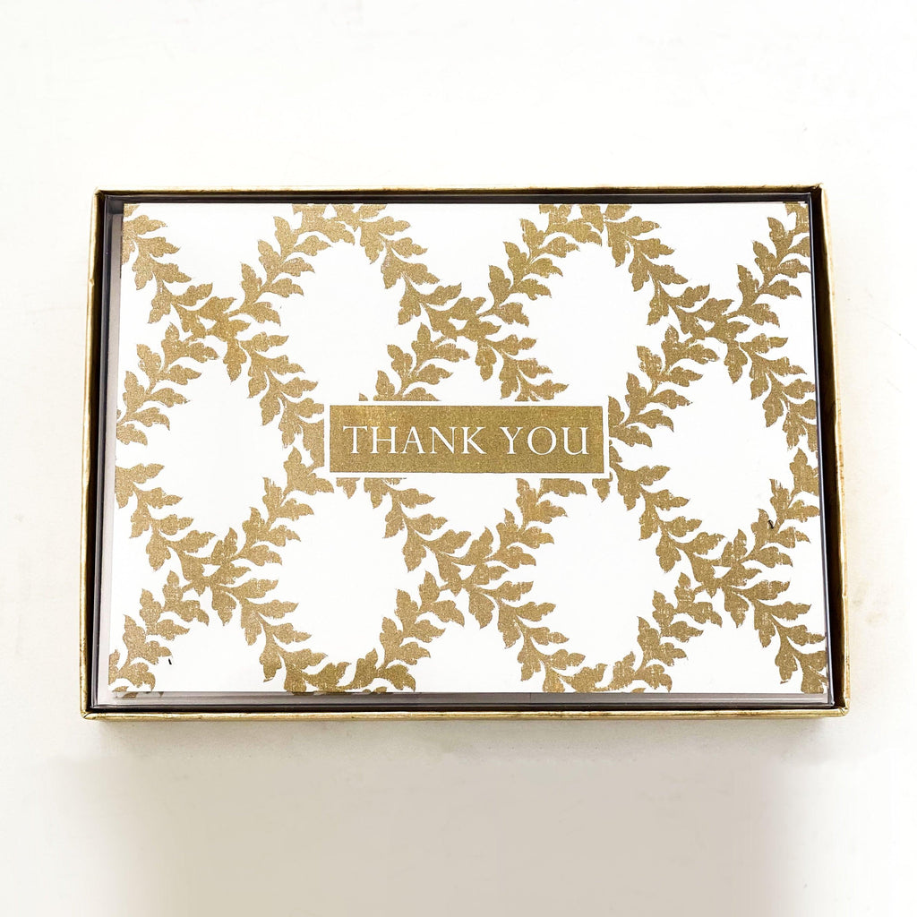 Caspari  Thank you Cards Boxed | Acanthus Trellis available at Rose St Trading Co