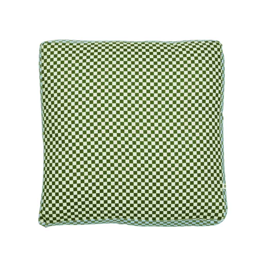 Bonnie and Neil  Tiny Checkers Leaf Cushion  | 50cm available at Rose St Trading Co