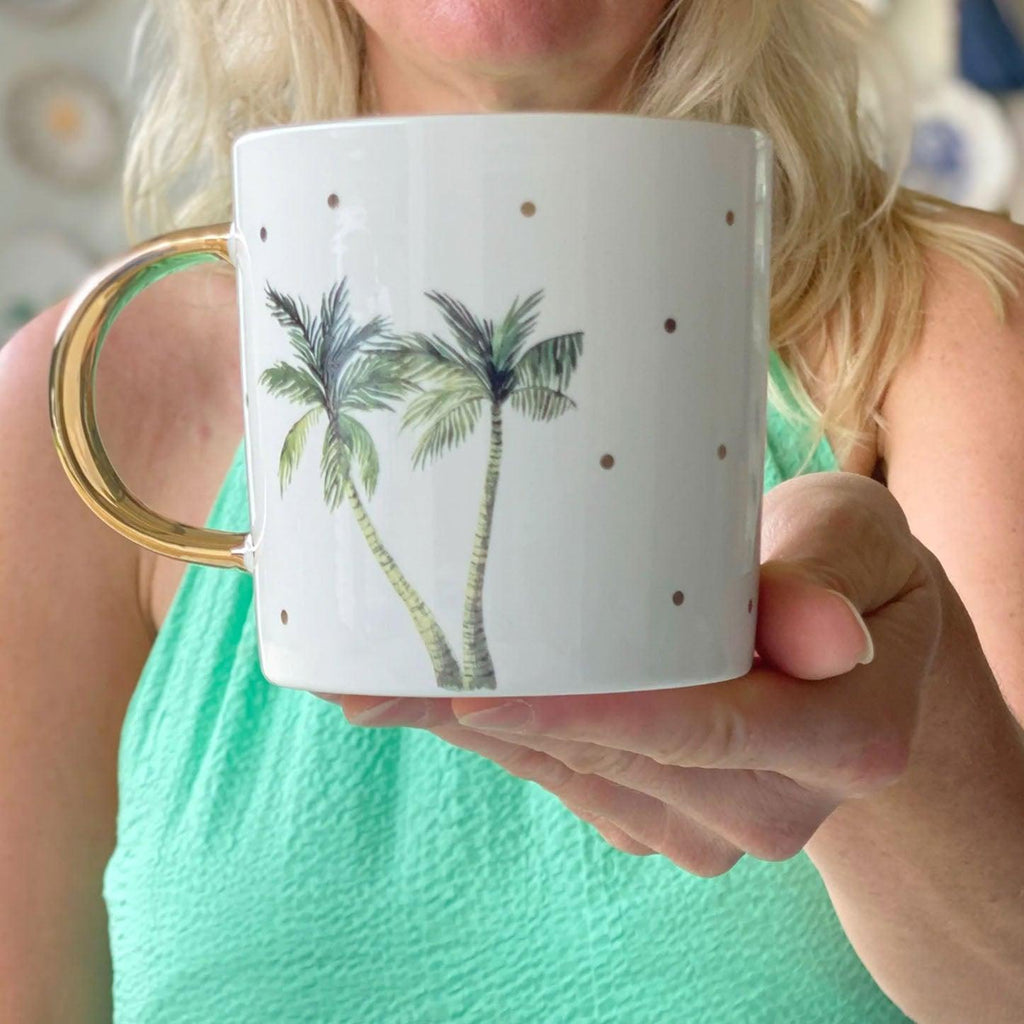 Carla Dinnage  Tropical Palm Mug | White available at Rose St Trading Co