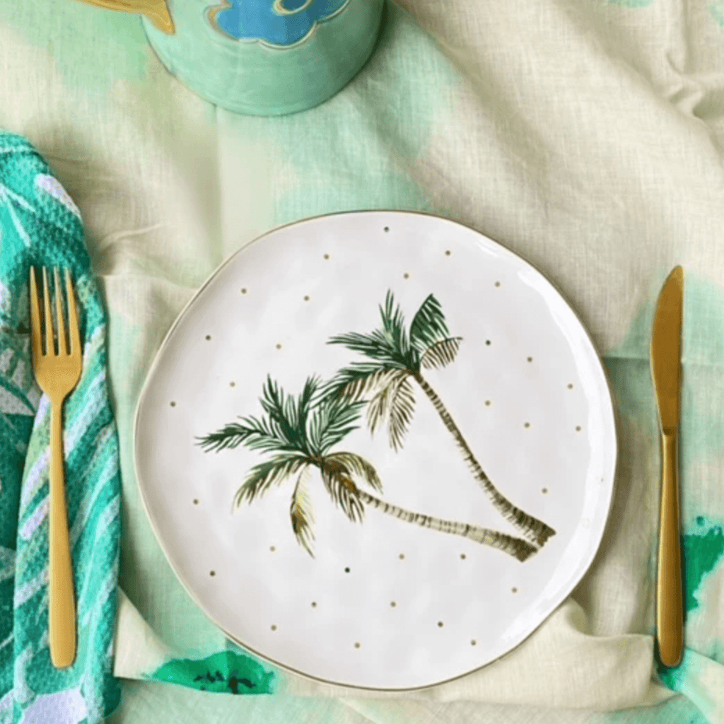 Carla Dinnage  Tropical Palm Plate 26cm available at Rose St Trading Co