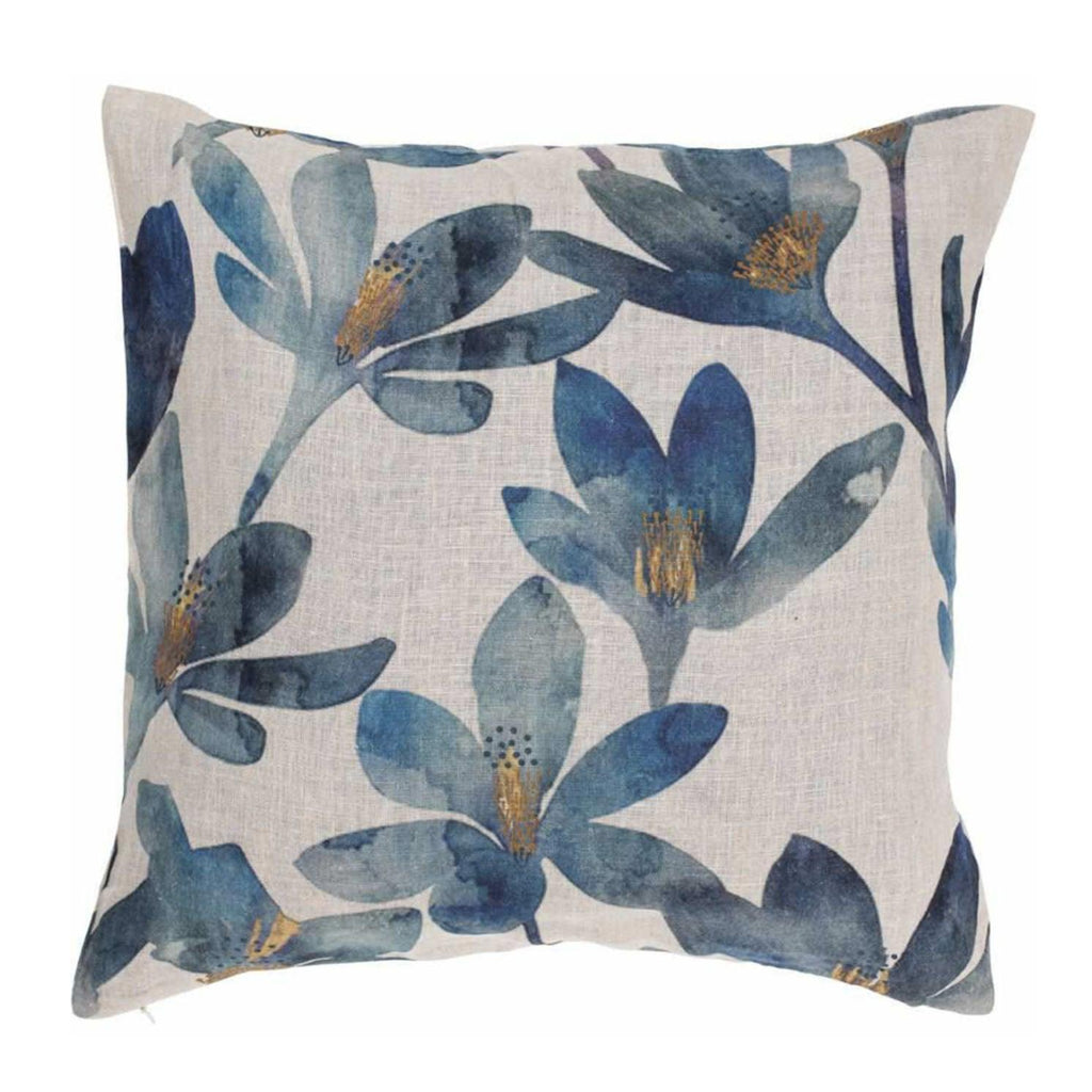 Eadie Lifestyle  Tulip Linen Cushion | Blue Floral available at Rose St Trading Co