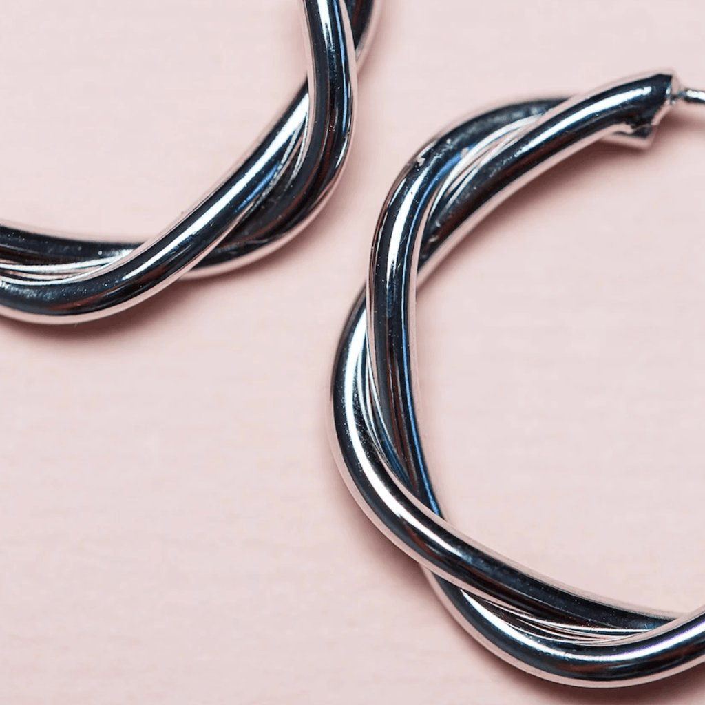 Zafino  Twisted Hoop Earring | Silver available at Rose St Trading Co