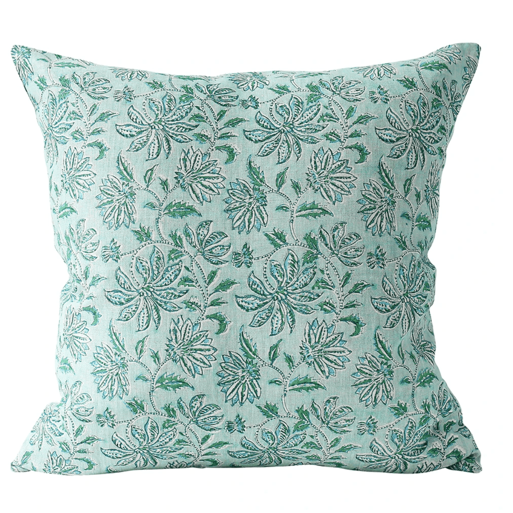 Walter G  Uluwatu Emerald Linen Cushion | 50x50cm available at Rose St Trading Co