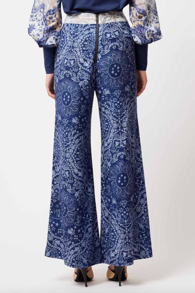 Venus Viscose Linen Pant | Zodiac Print by Once Was in stock at Rose St Trading Co