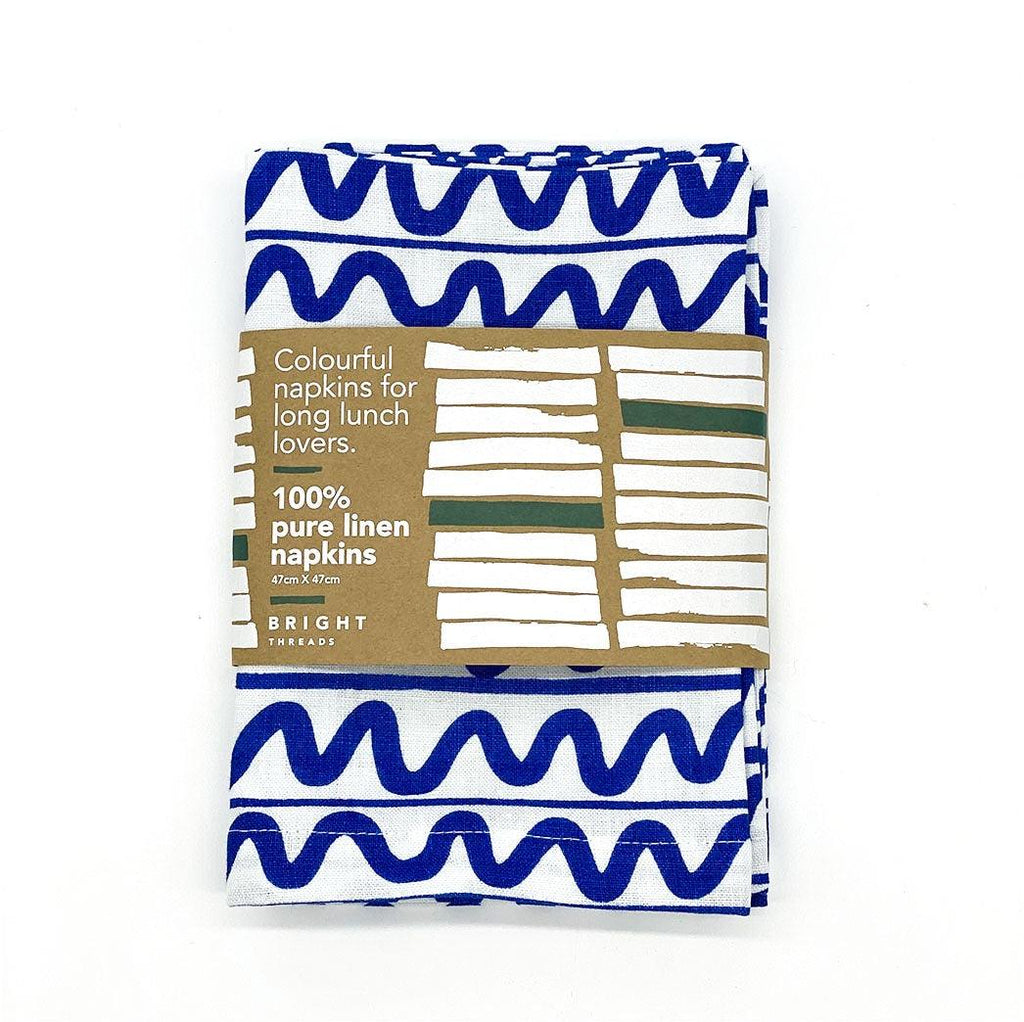 Bright Threads  Vienetta Napkins | Navy Set of 4 available at Rose St Trading Co