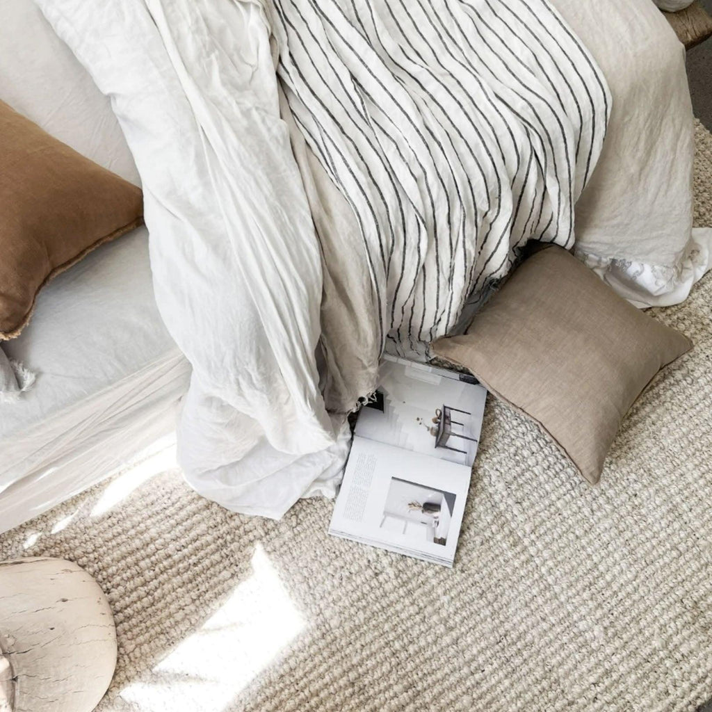 Vincent White Wash Jute Rug | Zebra Home – Rose St Trading Co