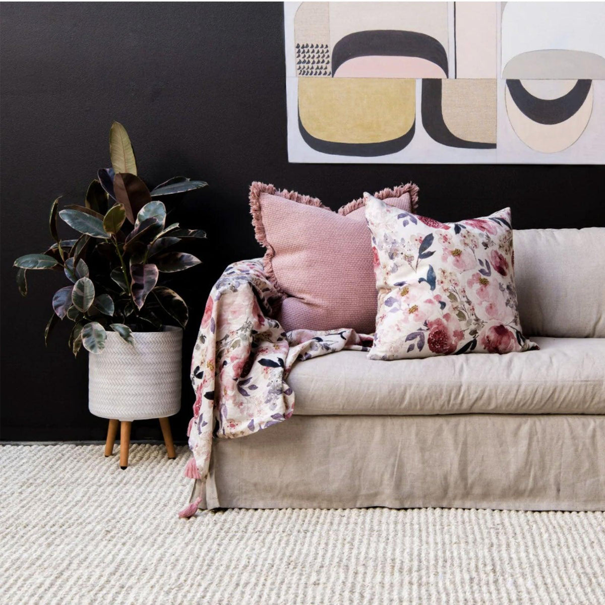 Vincent White Wash Jute Rug | Zebra Home – Rose St Trading Co