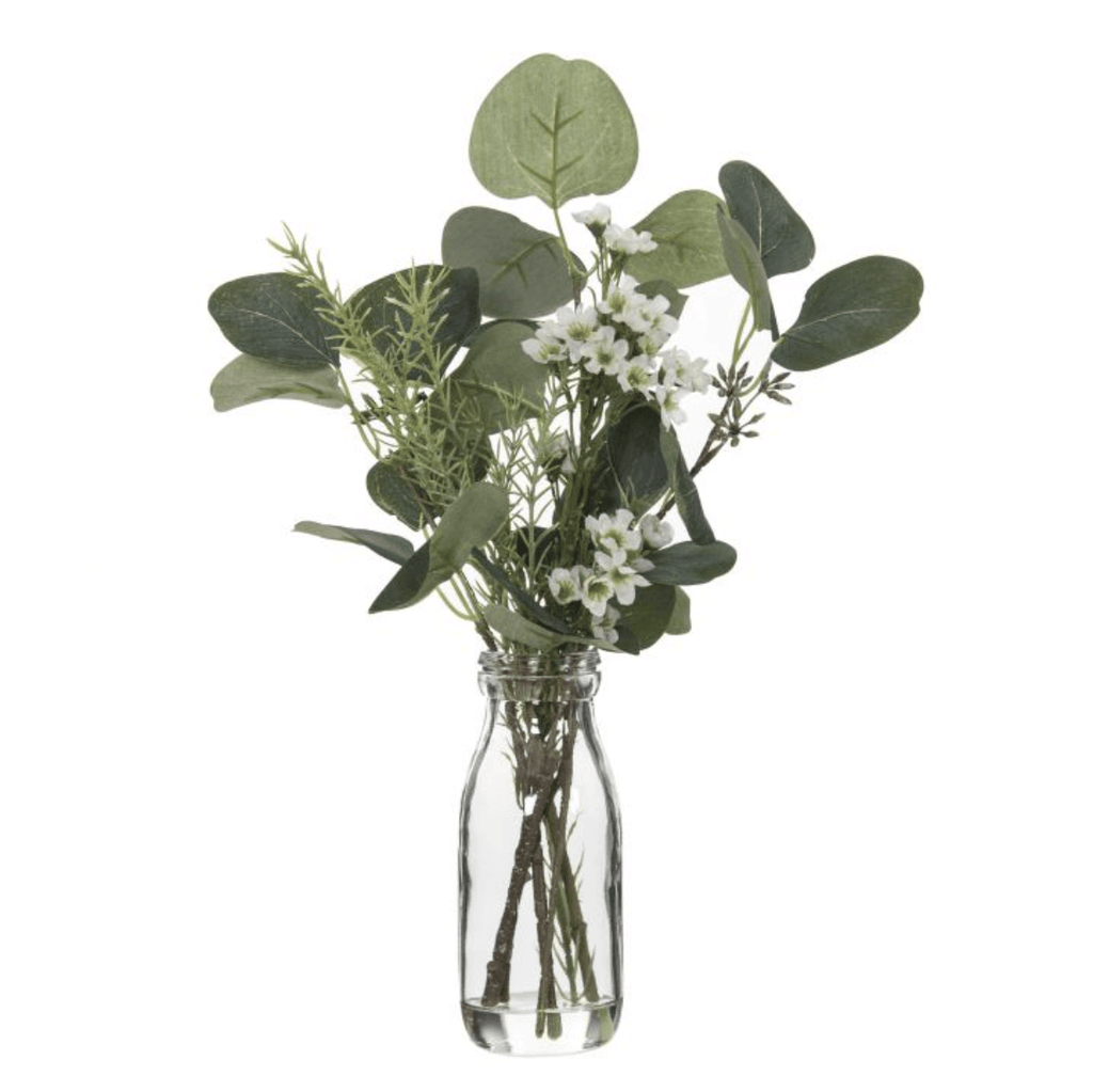 RSTC  Wax Flower Mix | Milk Bottle 35cm available at Rose St Trading Co