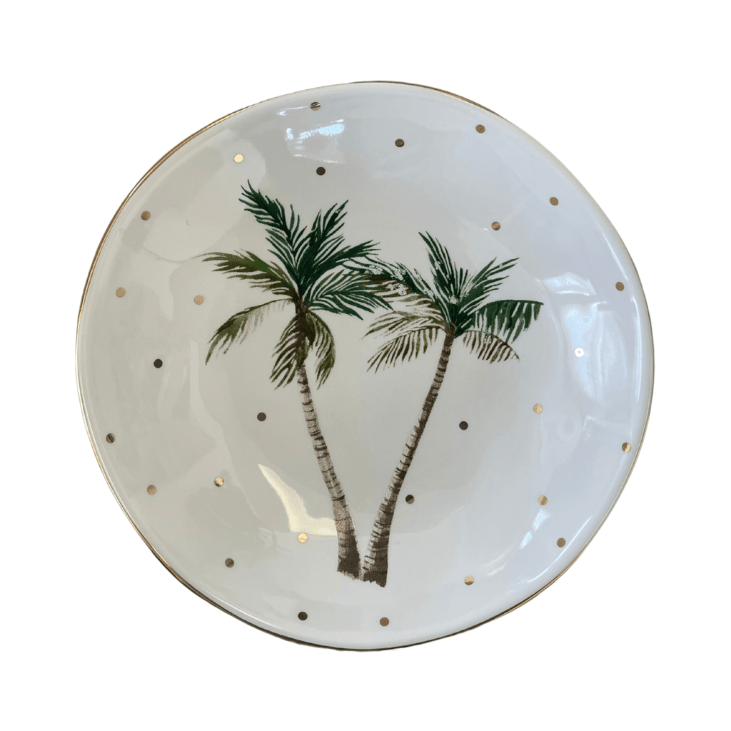 Carla Dinnage  White Tropic Palm Trinket Bowl available at Rose St Trading Co