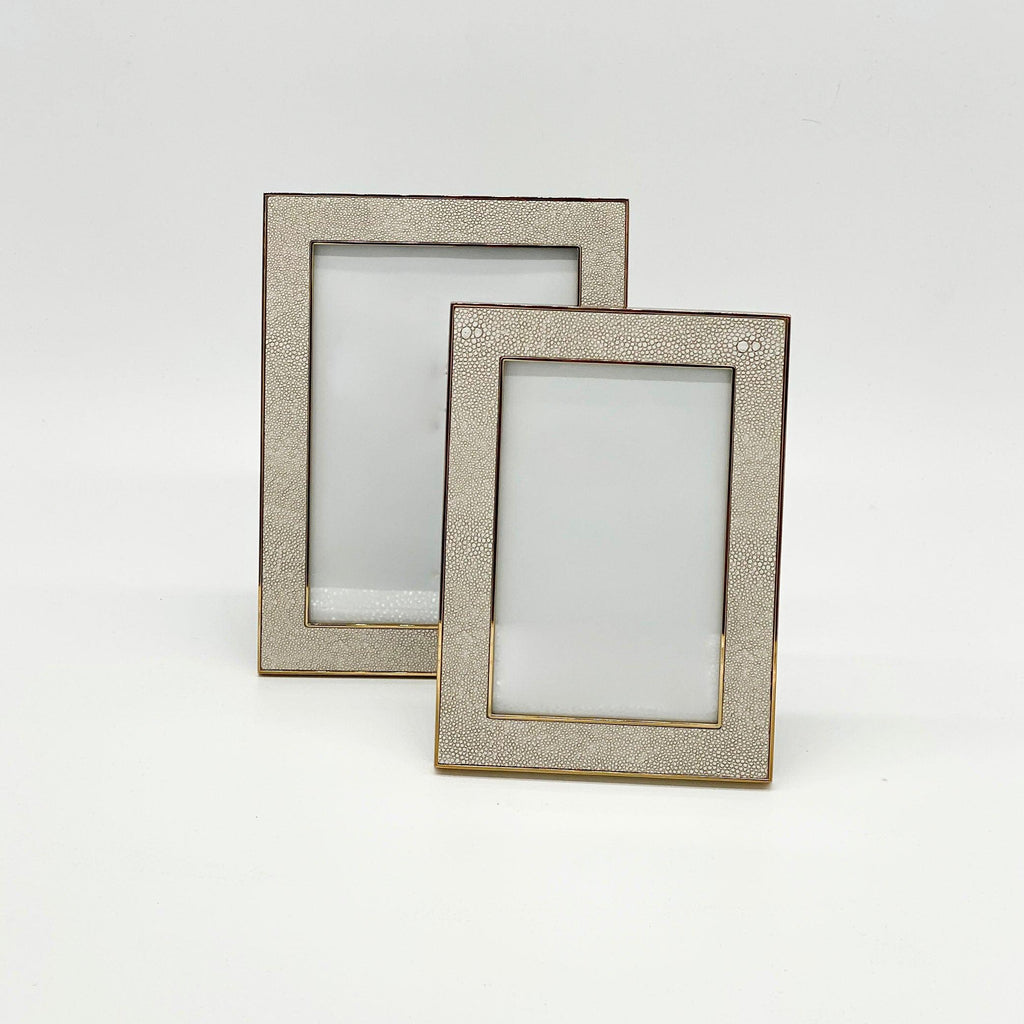 Flair  White/Gold Shagreen Frame | 4 x 6" available at Rose St Trading Co