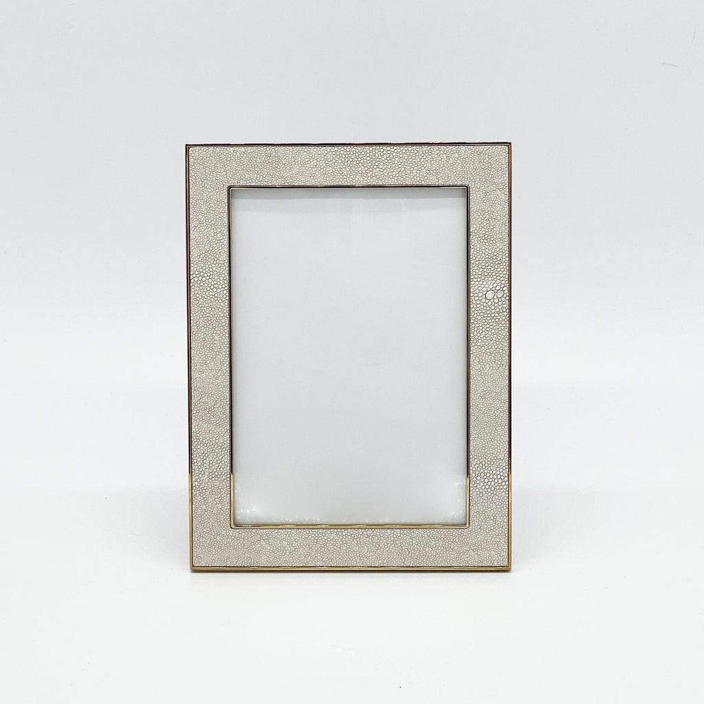Flair  White/Gold Shagreen Frame | 5 x 7" available at Rose St Trading Co