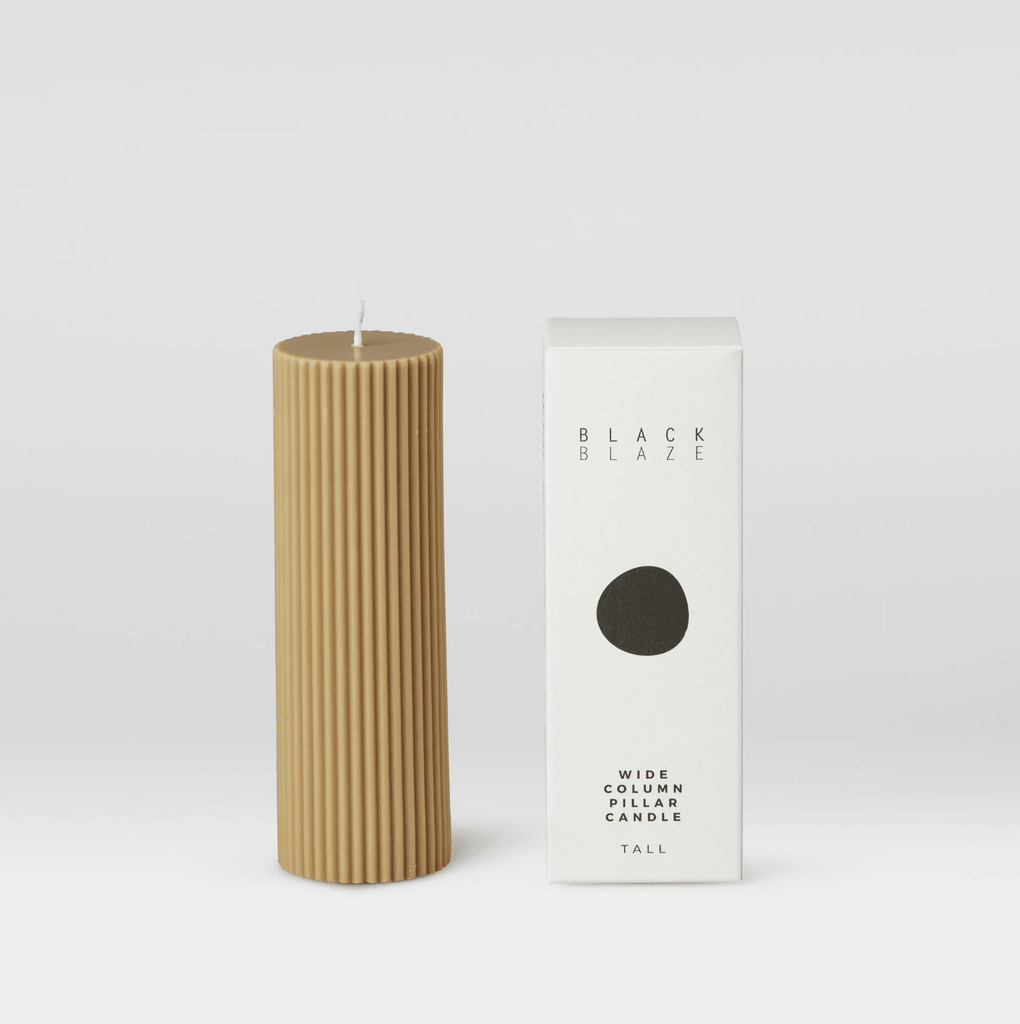 Black Blaze  Wide Collar Pillar Candle |  Honey available at Rose St Trading Co
