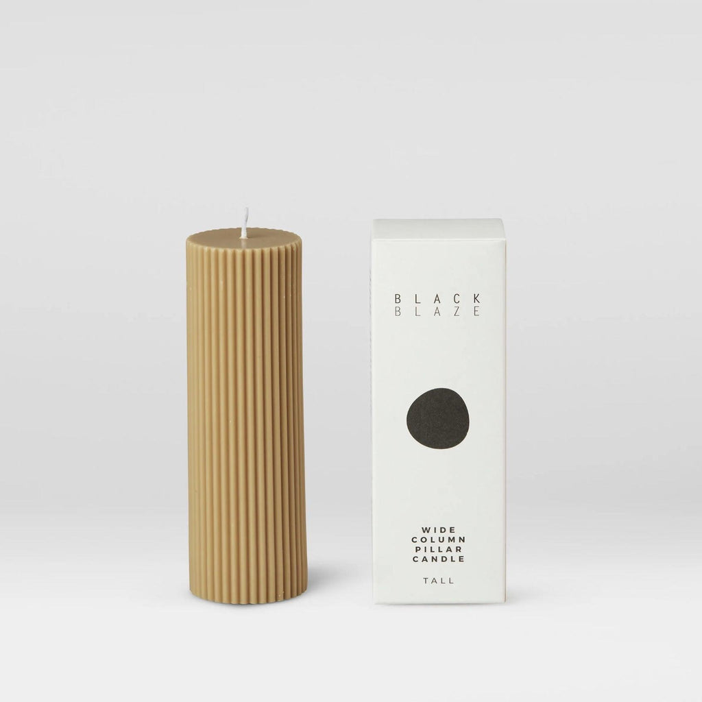 Black Blaze  Wide Column Pillar Candle | Honey available at Rose St Trading Co