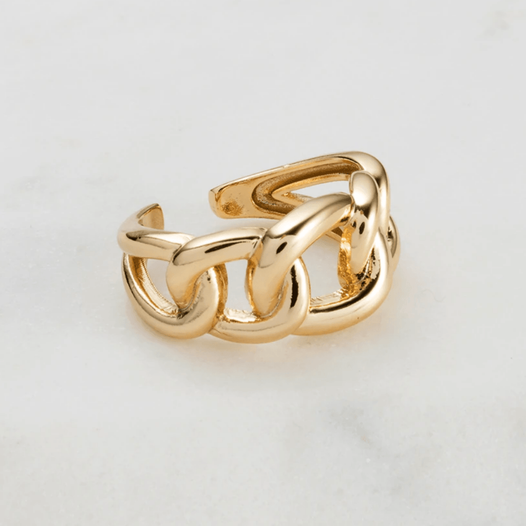 Zafino  Wide Link Ring | Gold available at Rose St Trading Co