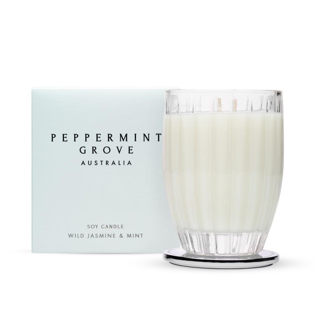 Peppermint Grove  Wild Jasmine + Mint | Standard Candle available at Rose St Trading Co