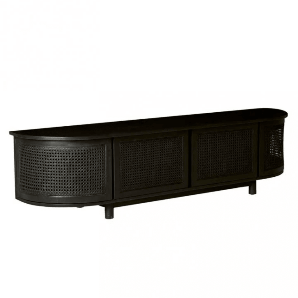 Globe West  Willow Curve Entertainment Unit | Ebony available at Rose St Trading Co