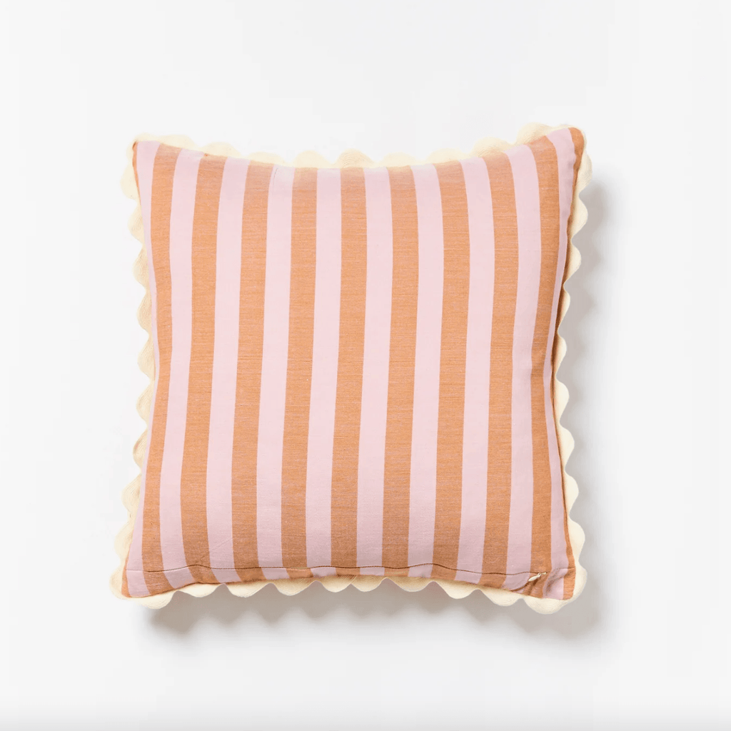 Bonnie and Neil  Woven Stripe Peach Purple Cushion | 60cm available at Rose St Trading Co