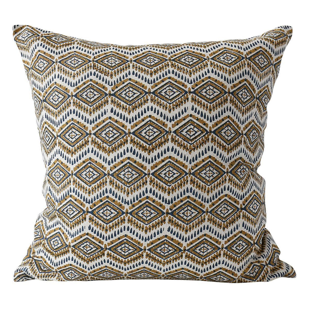 Walter G  Ziggurat Tobacco Linen Cushion | 50x50cm available at Rose St Trading Co