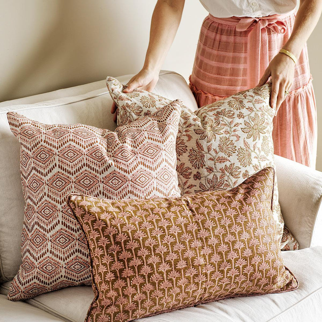 Walter G  Ziggurat Winter Bloom Linen Cushion | 50x50cm available at Rose St Trading Co