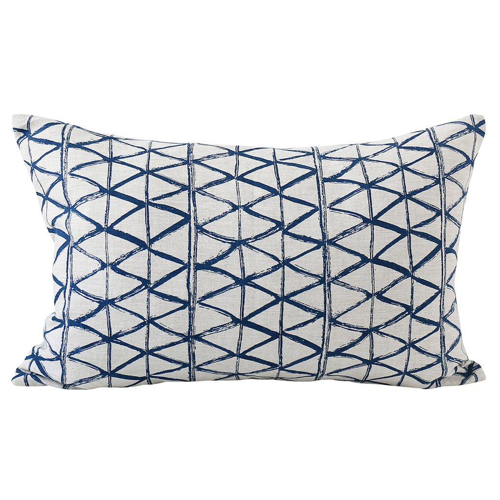 Walter G  Zulu Indigo Linen Cushion 35x55cm available at Rose St Trading Co