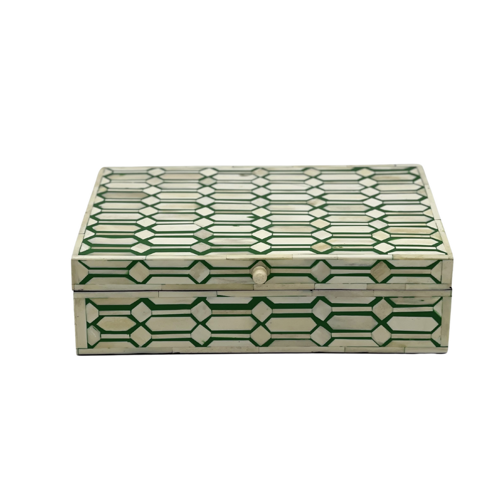 RSTC  Bone Inlay Box Large | Green available at Rose St Trading Co