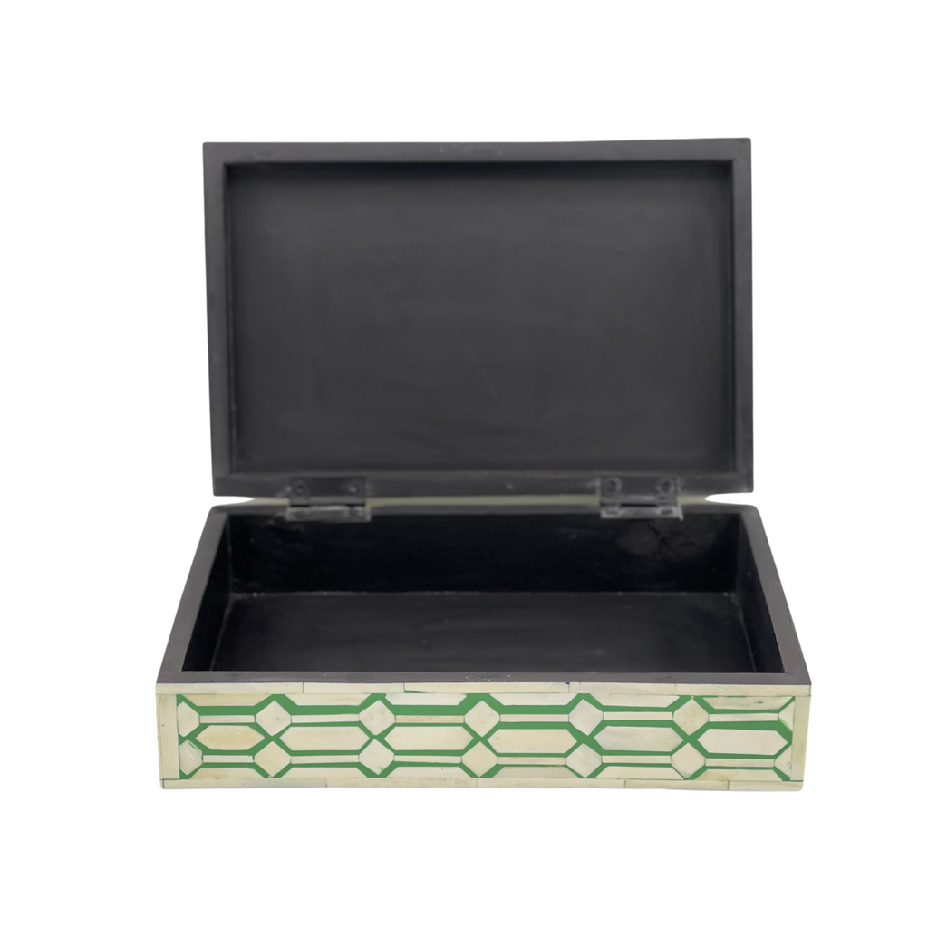 RSTC  Bone Inlay Box Large | Green available at Rose St Trading Co