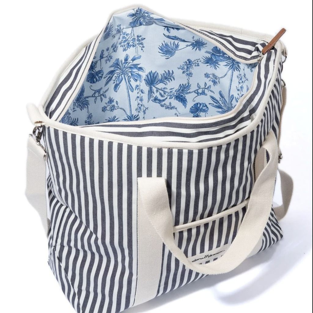 Business & Pleasure Co.  Cooler Tote | Lauren's Navy Stripe available at Rose St Trading Co