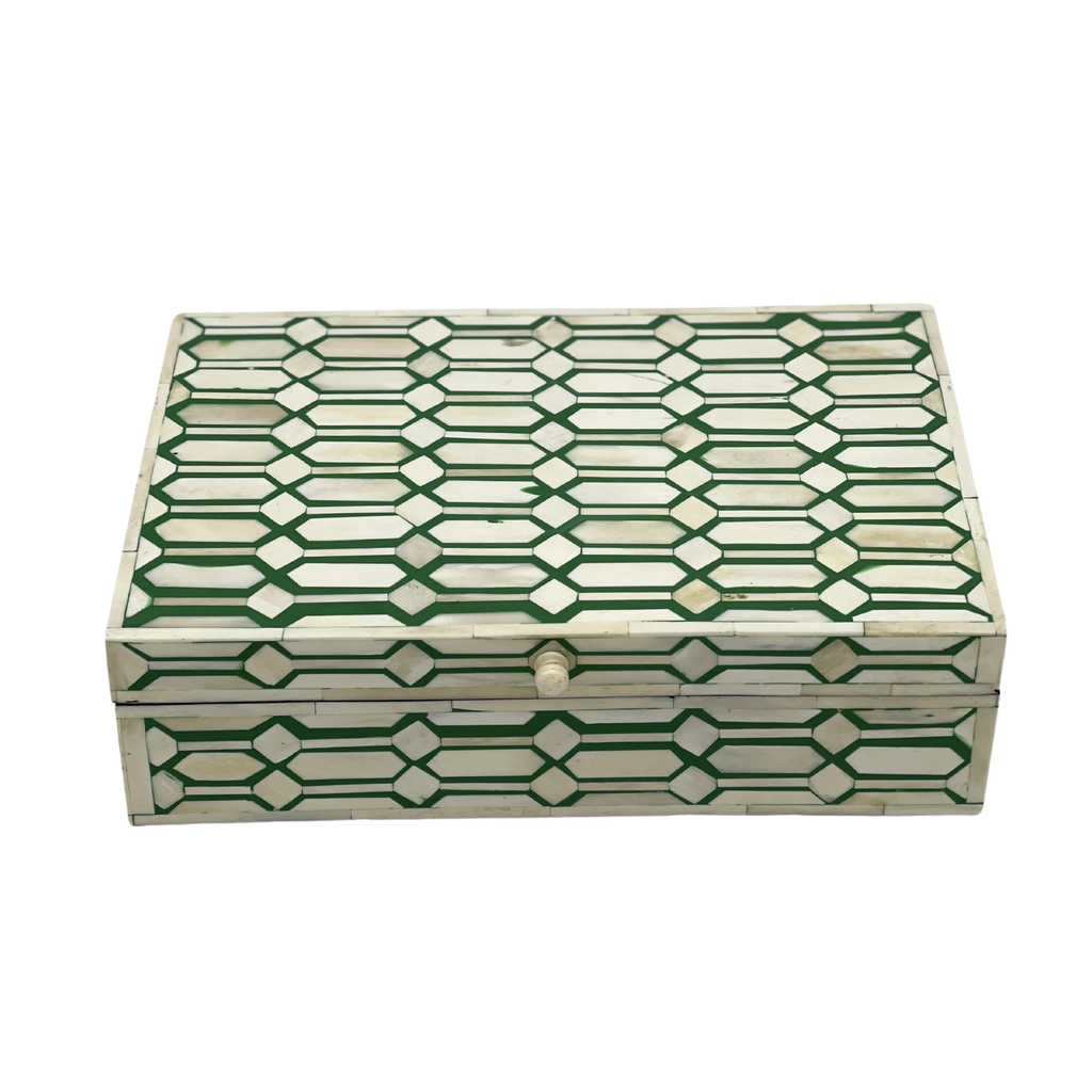 RSTC  Bone Inlay Box Large | Green available at Rose St Trading Co