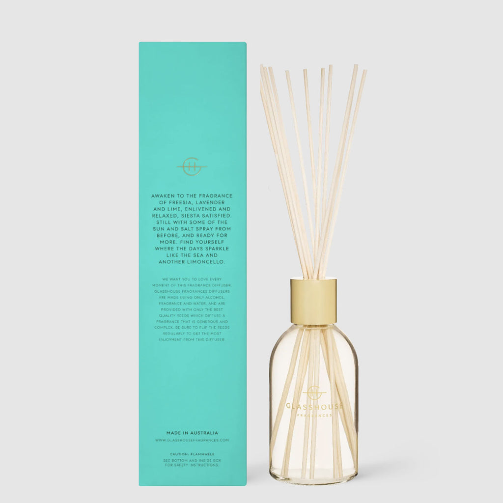 Glasshouse Fragrance  Lost in Amalfi Diffuser available at Rose St Trading Co