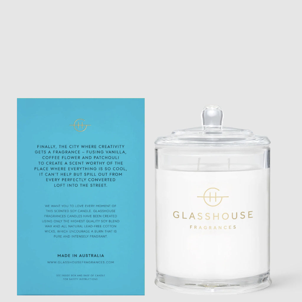 Glasshouse Fragrance  Melbourne Muse 380g Candle available at Rose St Trading Co