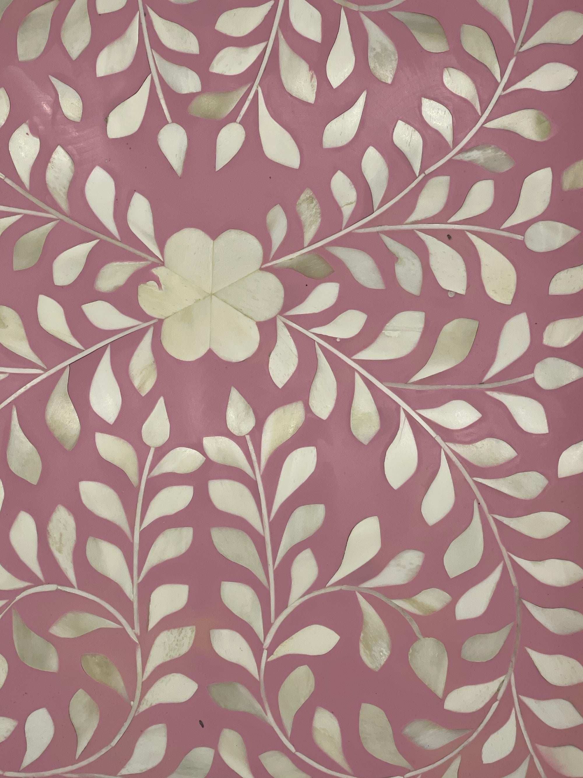 RSTC  Bone Inlay Tray | Pink Floral available at Rose St Trading Co